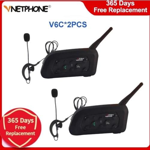 2Set V6C Professional Football Referees Helmet Intercom Full Duplex Headset Wireless 1200M BT Intercom Interphone