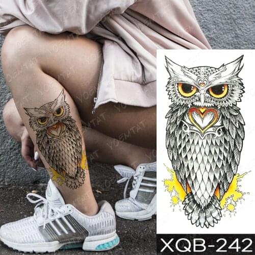 Waterproof Temporary Tattoo Sticker Rose Owl Flash Tattoos Wolf Skull Dreamcatcher Body Art Arm Fake Decorative Tatoo Women Men
