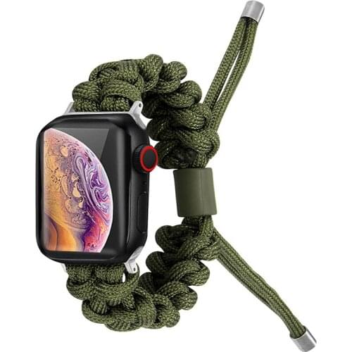 Nylon Watch Strap for Apple Watch 6 5 4 3 2 1 Band 44mm 38mm 40mm 42mm Braided Band for iwatch Series 6 5 3 4 SE Woven Bracelet