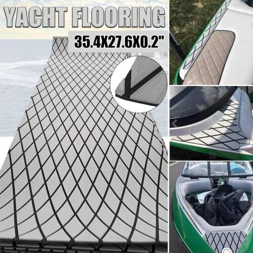 70x190cm Self-Adhesive EVA Foam Decking Sheet Faux Teak Synthetic Boat Marine Flooring Brown Gray Striped Sheets Diamond Shapes
