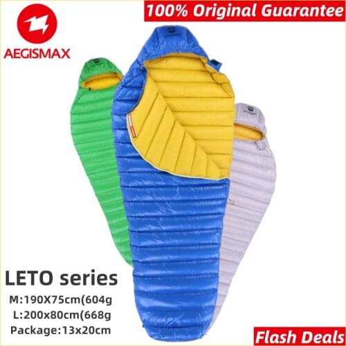 AEGISMAX LETO Sleeping Bag Outdoor Adult Camping Ultralight Mummy 700FP Ultra Dry Goose Down Spring Autumn Sleeping Bag Portable