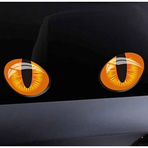 Smiling eye face sticker Reflective cute smile Cartoon car sticker rearview mirror sticker car styling Decal