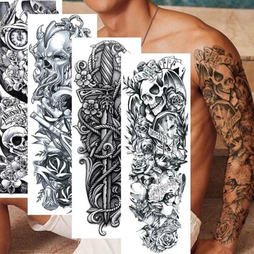 Waterproof Temporary Tattoo Sticker Full Arm Large Tatoo Stickers Flash Fake Tattoos For Men Women