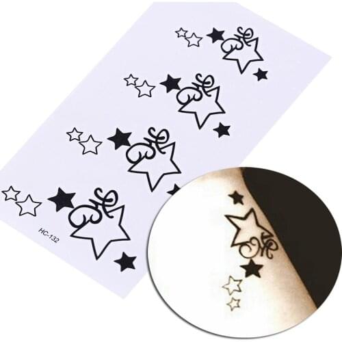 Waterproof Temporary Tattoo Five-pointed Star Tattoo Chain Arm Girl Small Size Tatto Stickers Flash Tatoo Fake Tattoos Tatouage