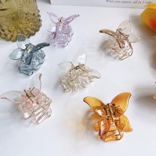 SHUANGR Fashion Trendy Adorable Acrylic Transparent Color Large Butterfly Hair Clip Hairpin Accessories for Women Hair Holder
