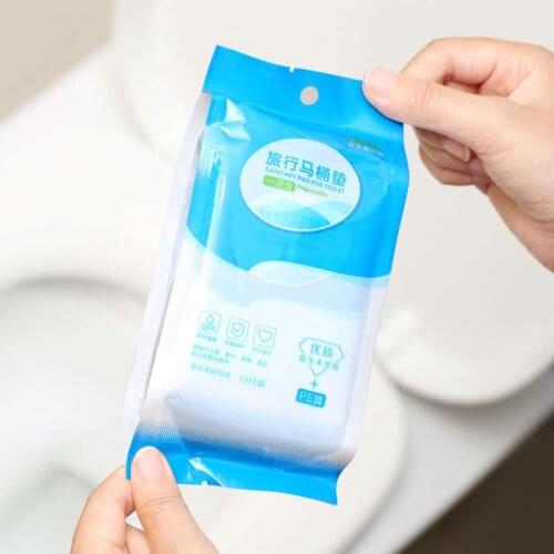 10Pcs Disposable Toilet Sanitary Pads Wood Pulp Waterproof Hygiene Seat Covers H58C