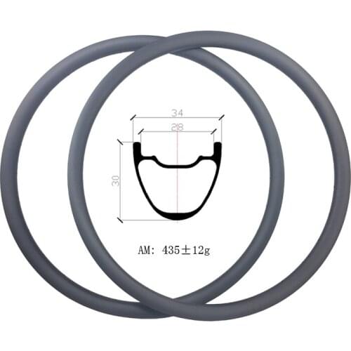 29er MTB XC AM enduro 34mm x 30mm clincher tubeless carbon rims 29 inch UD 3K 12K glossy matte 32H all mountain bike carbon rims