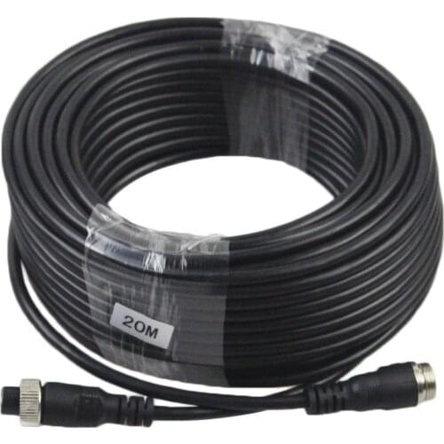 DIYKIT 20 Meters 66 Feet Waterproof 4pin Connectors Extension Cord Video /Signal Power Cable for Camera Monitor Reversing System