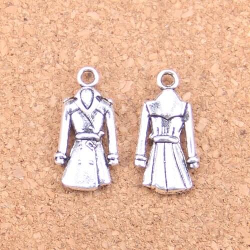12pcs Charms overcoat coat trenchcoat 23x11mm Antique Pendants,Vintage Tibetan Silver Jewelry,DIY for bracelet necklace