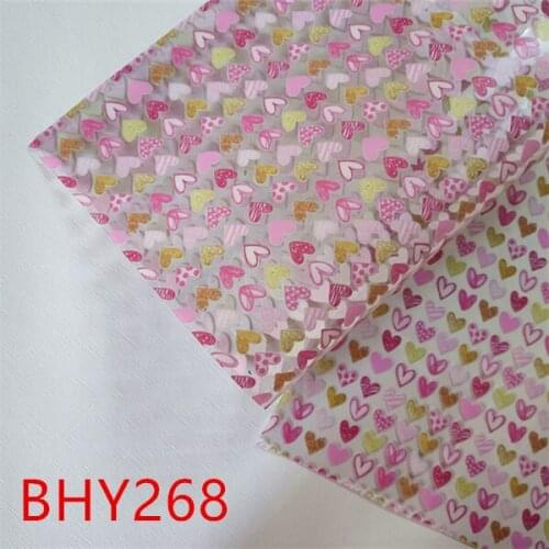 A4 20*33CM heart Valentines Day print cartoon Transparent UV clear print pvc fabric for DIY accessories BHY268