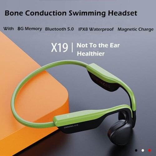 Bone Conduction Bluetooth Earphone IPX8 Waterproof Swim MP3 Wireless Headset Magnetic Charge Handsfree Headphone With 8GB Memory