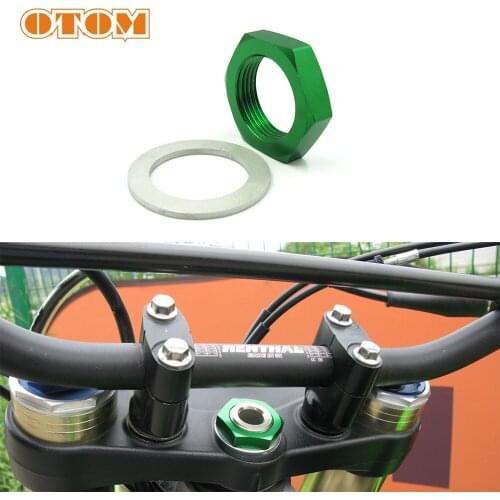 OTOM CNC Steering Stem Nut Blot Motorcycle Upper Triple Clamp Stem Screws Aluminum For KAWASAKI KX250F KX450F Dirt Pit Bike Part