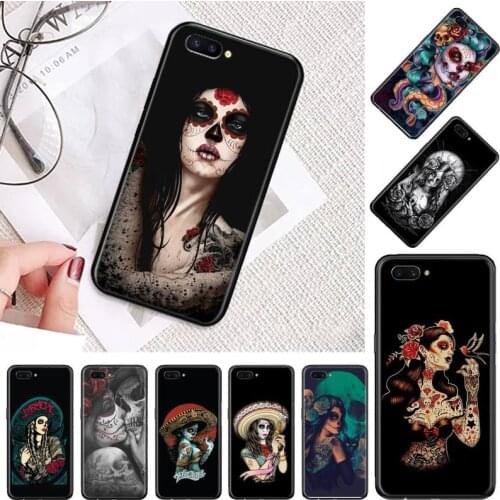 Skull tattoo art girl horror sexy Phone Case Cover For OPPO F 1S 7 9 K1 A77 F3 RENO F11 A5 A9 2020 A73S R15 REALME PRO