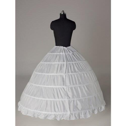 Black White Ball Gown Dress Petticoat Wedding Crinoline 6 Hoop Ball Gown Underskirt Skirt Half Slips Bridal Wedding Accessories