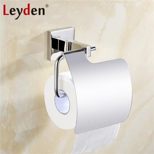 Leyden Stainless Steel Toilet Paper Holder Paper Roll Holder with Cover Wall Mounted Toilet Paper Roller Bathroom Accessories