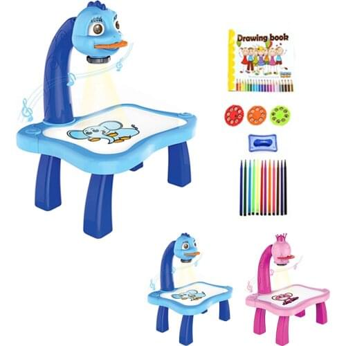 Children Led Projector Smart Painting Art Drawing Board Table Desk Toy for Children Kids Early Learning Educational Toy Drawing