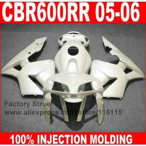 Custom 100% Injection Molding fairings for HONDA CBR 600 RR 2005 2006 CBR600RR 05 06 Creamywhite motorcycle body fairing kit