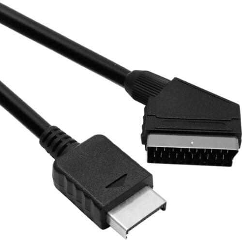 1.8m RGB Scart Cable For -Sony PS1 PS2 PS3 TV AV Lead Replacement Connection 45BA