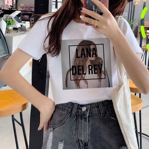 Lana Del Rey summer top women ulzzang casual harajuku plus size couple clothes t shirt white t shirt