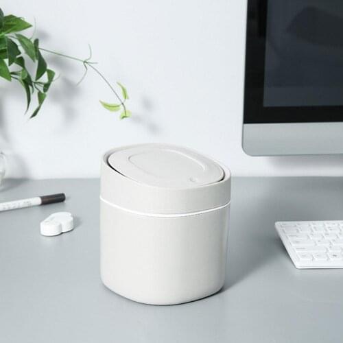 Mini Desktop Small Waste Bin Basket Trash Can Table Garbage Office Cute Home Q1V1