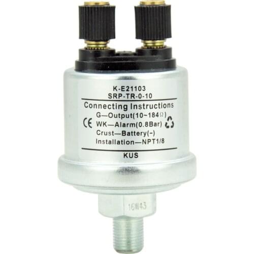 KUS Mechanical Oil Pressure Sensor NPT 1/8 0-10 Bar With Alarm for Boat Car