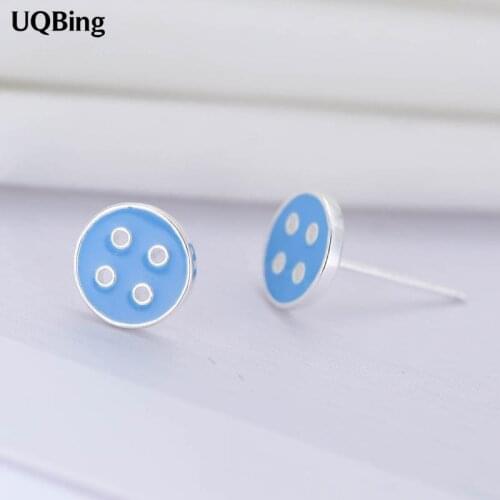 Fashion 925 Sterling Silver Button Stud Earrings For Woman Jewelry Wholesale Free Shipping
