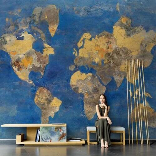 Beibehang Nordic abstract retro world map wallpaper living room TV background photo mural wall papers home decor wall covering