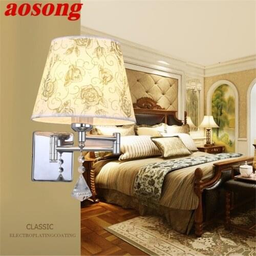 AOSONG Wall Lamps Contemporary LED Lights Simple Indoor Crystal Fixture For Home Bedside