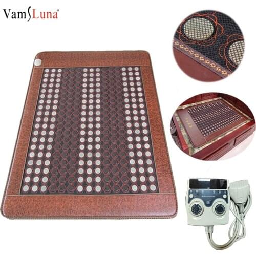 Massage Jade Mat Far Infrared Therapy Heated Bed Natural Jade Tourmaline Pad Stone Heating Mattress Adjustable Temperature