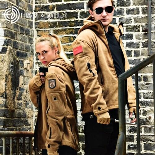 New Tactical Fleece Jacket Soft Shell Men Thermal Military Hunting Hiking Coat Outdoor Sport Windproof Keep Warm Hoodie Jackets