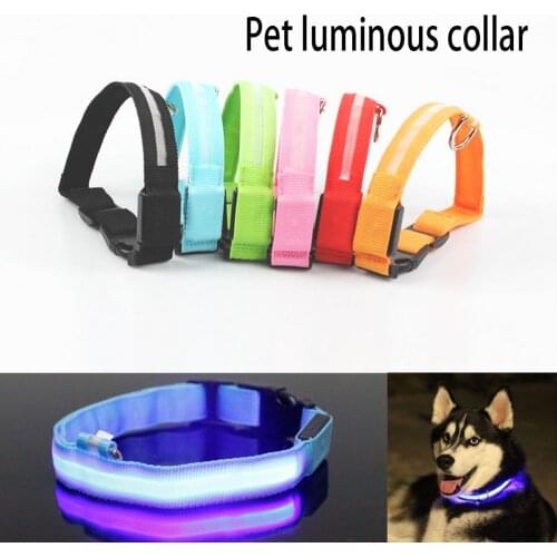 New Brand Pet Safty Led Collar USB Rechargeable Dog Cat Flashing Luminous Collar Safety Light Up Nylon Webbing Collar