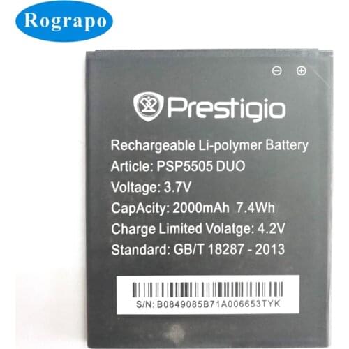 New 2000mAh Replacement Battery PSP5505DUO For Prestigio MultiPhone PSP5505 PSP 5505 DUO Bateria Batterie Cell Phone Batteries