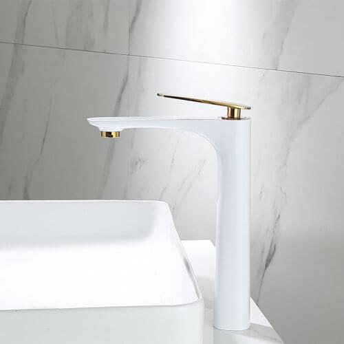 New Basin Faucet Bathroom single lever hot and cold Brass water Mixer Tap brush gold chrome black Basin Water Sink Mixer crane