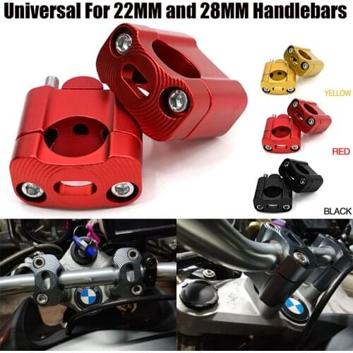 Motorcycle Handlebar Riser Bar Mount Handle Clamp Adapter Universal 28mm 1 1/8" 22mm 7/8" For Pit Dirt Motorbike Off Road BMW