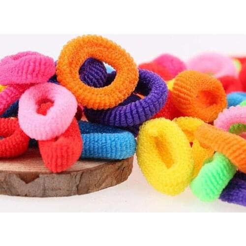 Color Random Seamless Seam Color Elastic Hair Ring Small Hair Towel Band Rope Thick Ring Rubber M7M8