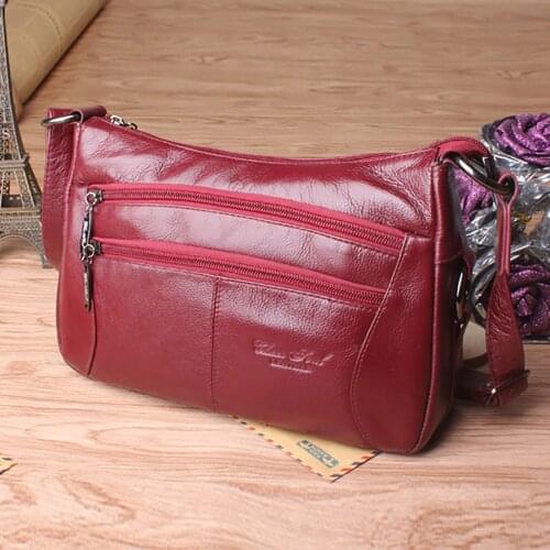 First Layer Cowhide Luxury Women Messenger Bag Designer Lady Satchel Purse Fashion Genuine Leather Cross body Shoulder Hobo Bags