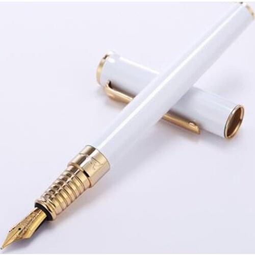 Picasso Elegant POLO Metal Fountain Pen Iridium Fine Nib Pearl White Gift Box Optional For Men & Women Writing Gift Pens