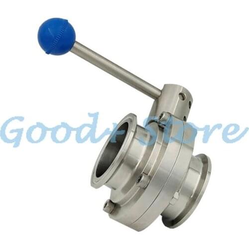 Sanitary Grade SS304 Butterfly Valve Tri Clamp Butterfly Valve Quick Installation fit Pipe OD 76mm-159mm