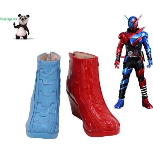 Masked Rider Kamen Rider Trial Form Build Blue Red Cosplay Long Boots Leather Shoes Custom Made for Unisex CosplayLove