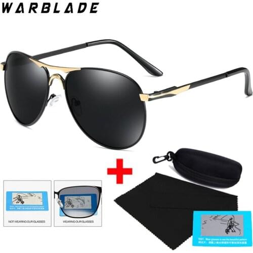 WarBLade Aviation Metail Frame Polarized Sunglasses Men And Women Color Changing Sun Glasses Pilot Male Day Night Vision Driving