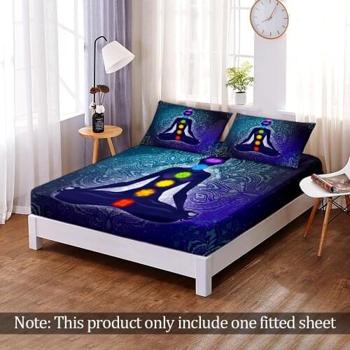 Custom Modern Elastic Band Bed Sheet 3D Print European Psychedelic Fitted Sheet Queen King Bedroom Flats Home Decor Adult