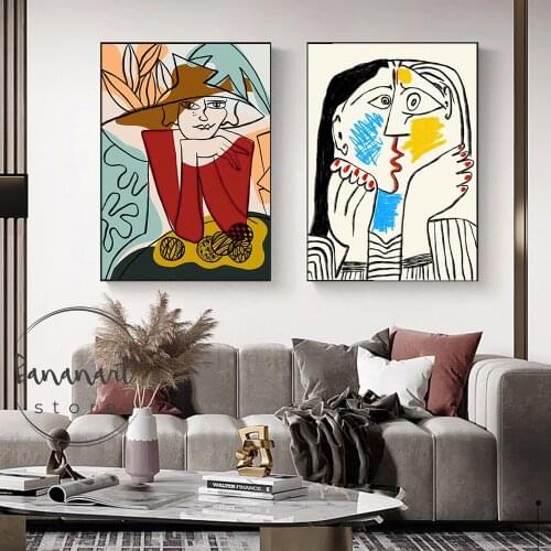 Modern Nordic Living Room Art Fashion Personality Abstract Figure Poster Canvas Painting Wall Art Picture Home Decoration