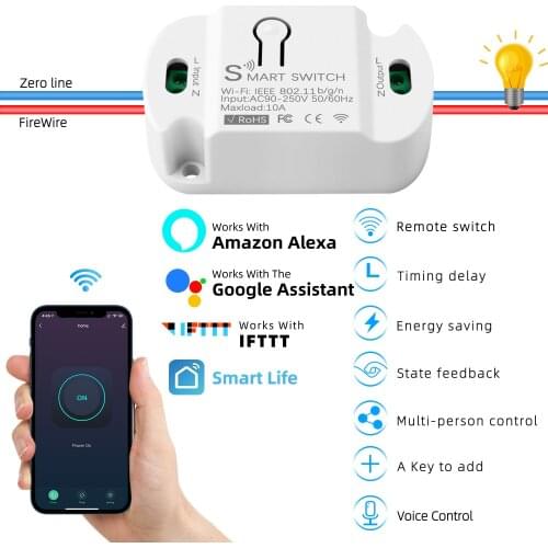 Wifi Timer Smart DIY Mini Switch Support Smart Life APP Wireless Home Automation Compatible With Google Home Alexa