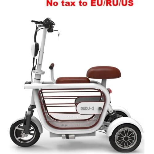 3 wheel electric bike parent child folding ebike carbon steel lithium battery e bike adult mini city outdoor electric bicycle