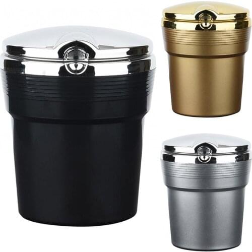 Universal Car Auto Smoke Ashtray Ash Holder Container with LED Lights Car Interior Accessories Ashtray for Smoker