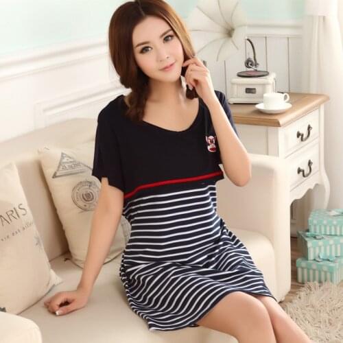 Striped Nursing Dresses Breastfeeding Short Sleeve Casual Expectant Mother Clothing with Belt Loose Maternity Dresses