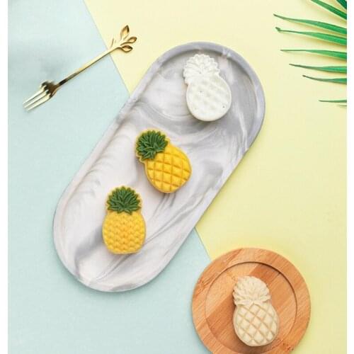 X7AB Plastic Mooncake Mold 50g Cookie Cutter with Pineapple Lotus Stamp Hand Press Chocolate Moon Cake Mould DIY Bakeware