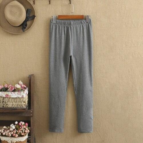 Plus Size Pants Trousers Elastic Waist Knitted Cotton Elasticized Fit Leggings Large Size For Fatwomen Pants At Spring And Fall