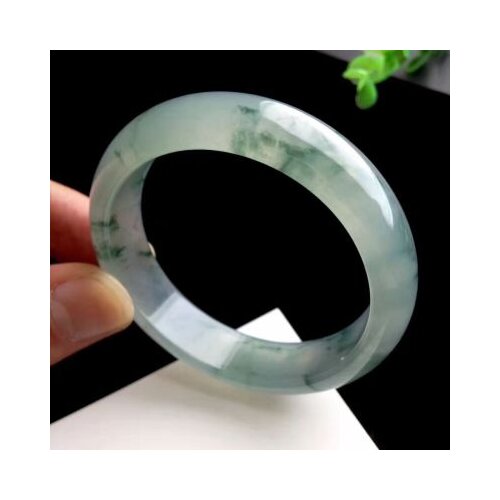 Zheru jewelry natural Burmese jade 54-64mm light blue flower bracelet elegant princess jewelry, best gift