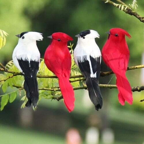 1pc Creative Foam Feather Artificial Parrots Imitation Bird Model Home Outdoors Garden Wedding Decoration Ornament DIY Party Use
